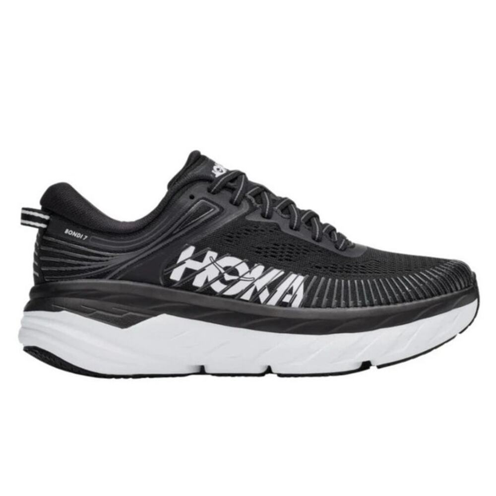 Hoka One One Black and White Athletic Shoes